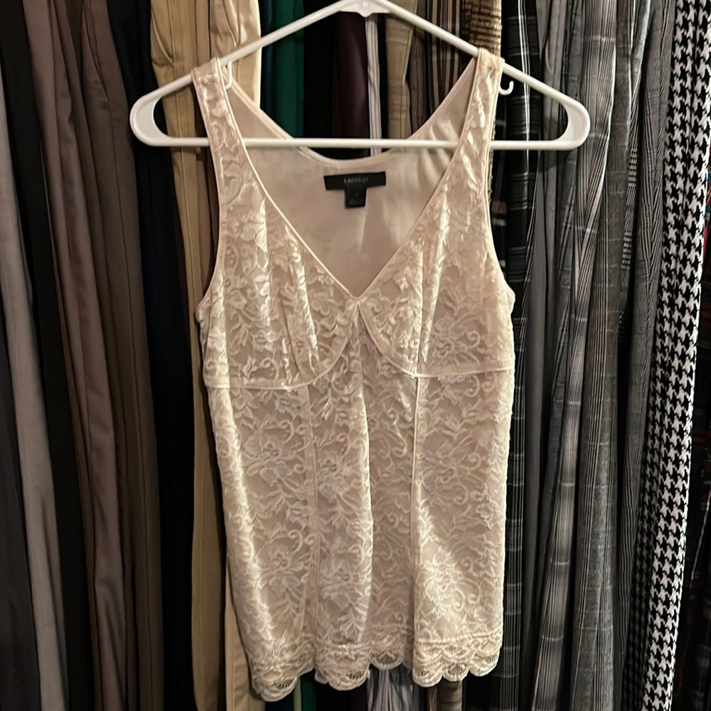 Vintage Express cream lace camisole tank top